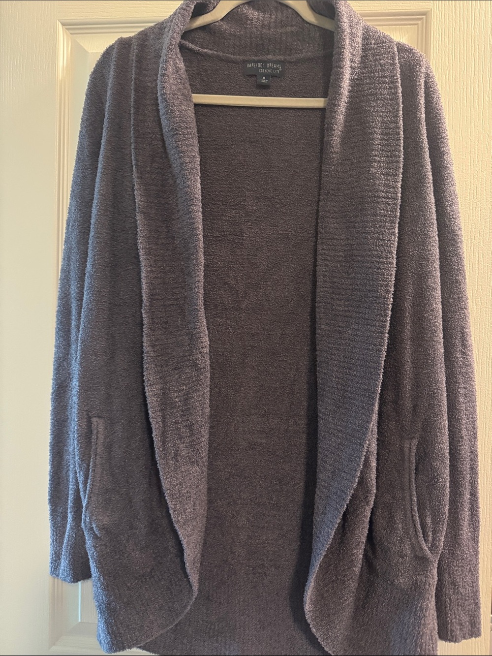 Barefoot Dreams Plush Open-Front Cardigan - Carbon